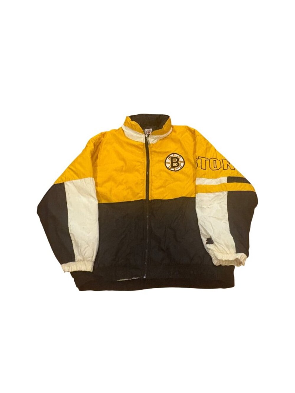 Vintage 90s Starter Boston Bruins NHL Hockey Full Zip Puffer Jacket Men's Large